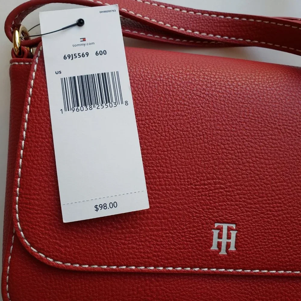 NWT Tommy Hilfiger Red Shoulder Bag. - Picture 5 of 16